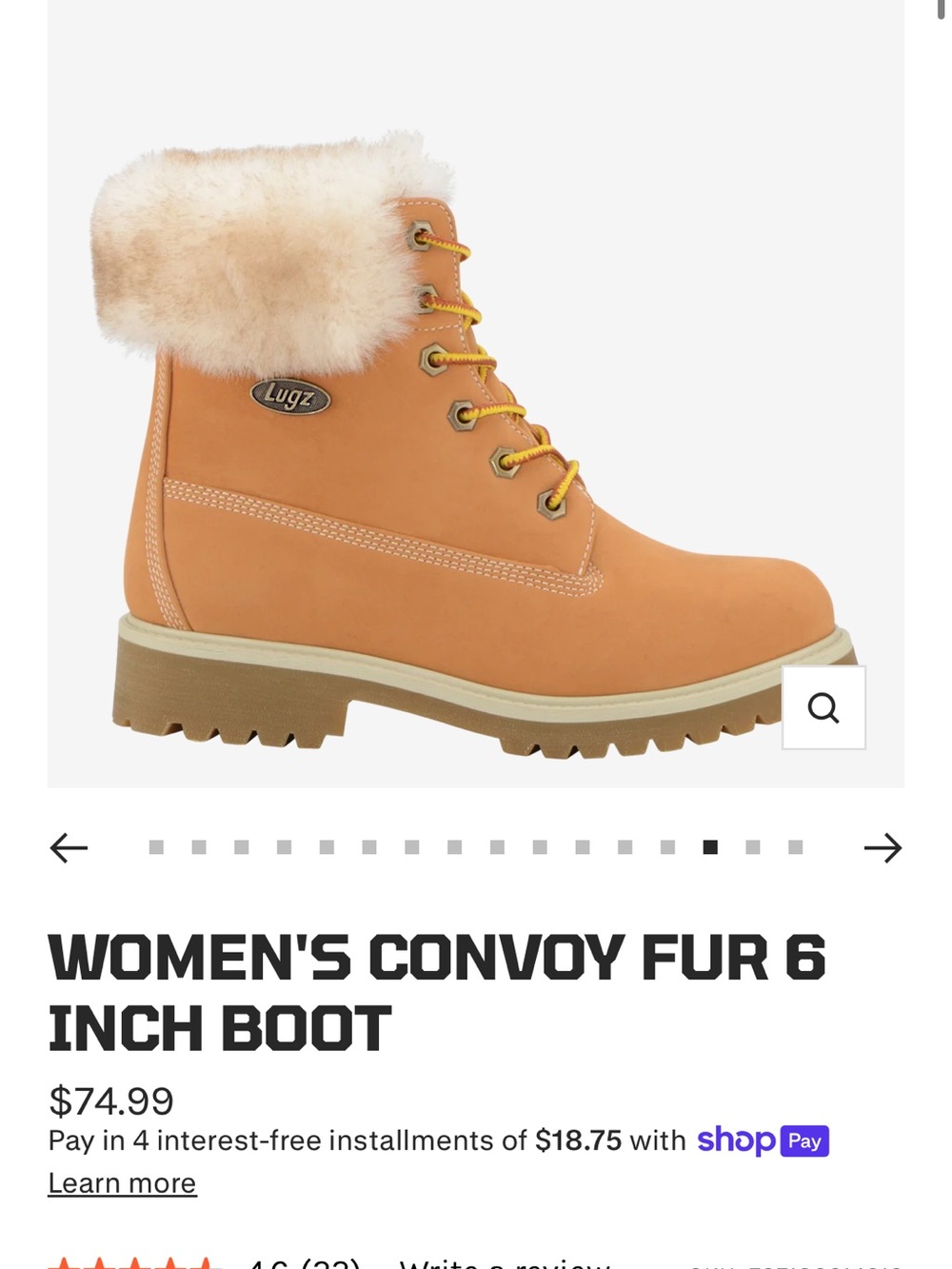 Lugz Women's Convoy Fur Lace-Up Boot in Wheat